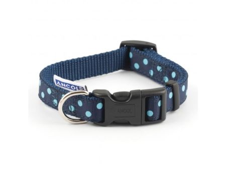 Vintage Polka Adjustable Hardwearing Nylon Dog Collar Hot on Sale