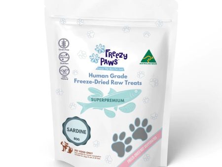 Freezy Paws Freeze Dried Human Grade Whole Sardine Dog and Cat Treats 80g Sale