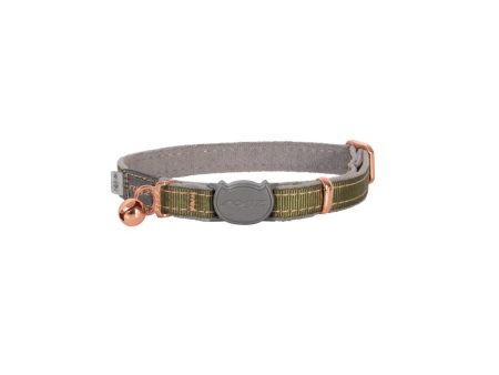 Rogz Urbancat Safety Release Cat Collar Olive Twist Discount