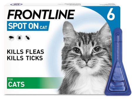 FRONTLINE SPOT ON FLEA, TICK AND LICE TREATMENT FOR CATS - 6 PIPETTES Fashion