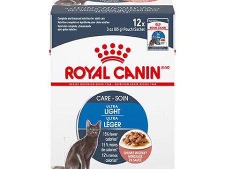 Royal Canin Feline Care Nutrition Ultra Light Pouch Cat Food, 3 oz - 12 Pouches Case Online Sale