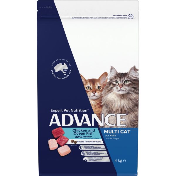 Advance Chicken and Ocean Fish Adult Dry Multi-Cat Food Fashion