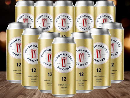 Vinohradský Pivovar 12 Czech Unflitered Lager 500ml Cans - 4.8% ABV (12 Pack) For Sale