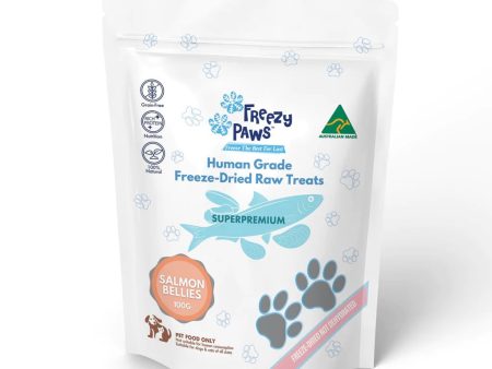 Freezy Paws Freeze Dried Human Grade Salmon Bellies Dog and Cat Treats 100g Supply