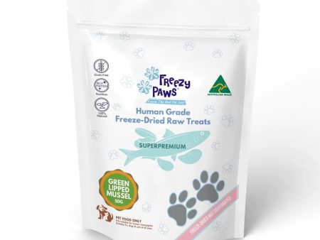 Freezy Paws Freeze Dried Human Grade New Zealand Green Lipped Mussels Dog and Cat Treats 50g on Sale