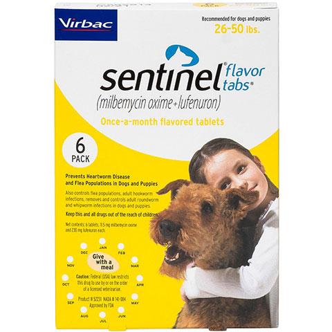 Rx Sentinel Flavor Tablets for Dogs, 6 treatments on Sale