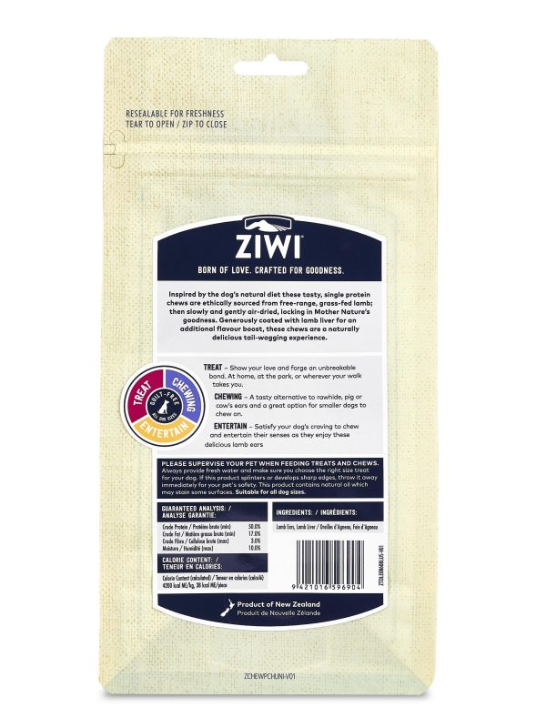 Ziwi Peak Lamb Ears Liver Coated Oral Dog Chew Online Hot Sale