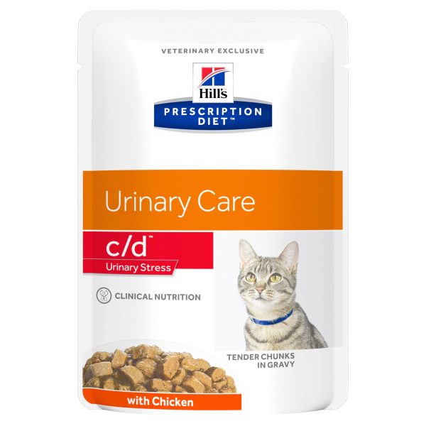 Hill s Prescription Diet c d Multicare Urinary Care Chicken Cat Food Pouches 85g x 12 on Sale