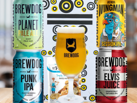 Brewdog UK Craft Beer 4 Can Gift Set with Brewdog Glass Sale