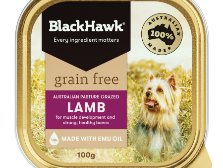 Black Hawk Grain Free Adult Lamb Wet Dog Food 100g x 9 on Sale