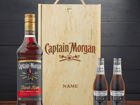 Personalised Captain Morgans Dark Rum Gift Set with Fever Tree Cola - 70cl Online Hot Sale