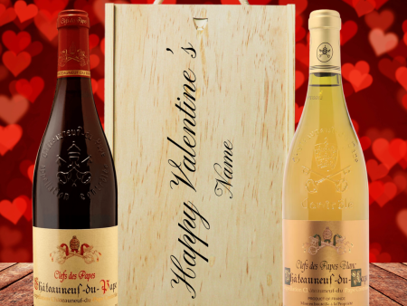 Personalised Chateauneuf Du Pape Red & White Wine Gift Set - (2 x 75cl) Discount