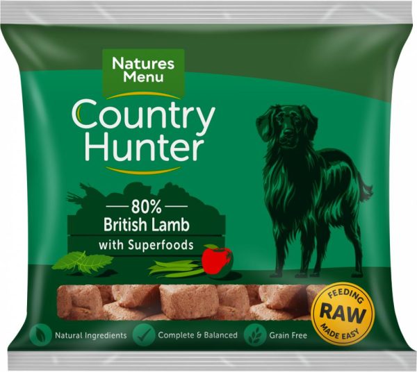 NATURES MENU COUNTRY HUNTER RAW NUGGETS  BRITISH LAMB  WITH SUPERFOODS FOR ADULT DOGS 1kg Online now