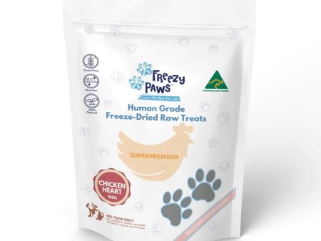 Freezy Paws Freeze Dried Human Grade Chicken Heart Dog and Cat Treats 100g on Sale