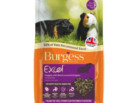 Burgess Excel Adult Guinea Pig Nuggets with Blackcurrant & Oregano 2kg Hot on Sale