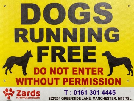 Caution  Warning COREX Sign Board   DOGS RUNNING FREE  Fashion