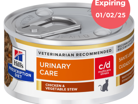 Hill s Prescription Diet c d Multicare Urinary Care Chicken & Vegetable Stew Canned Cat Food 82g x 24 Online