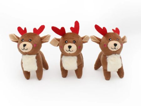 ZippyPaws Miniz Reindeer Dog Toy 3 Pack Online Sale