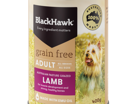 Black Hawk Grain Free Adult Lamb Wet Dog Food 400g x 12 For Discount