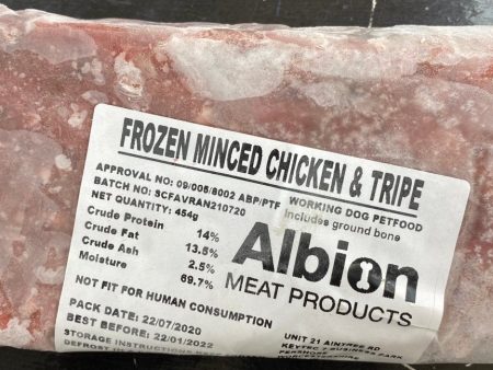 ABC: Chicken & Tripe Mince RAW Dog Food With Ground Bone 454grms Cheap