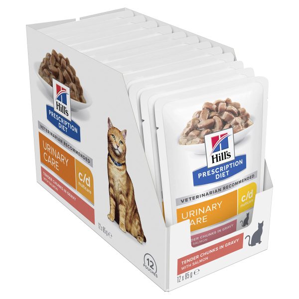 Hill s Prescription Diet c d Multicare Urinary Care Salmon Cat Food Pouches 85g x 12 Online