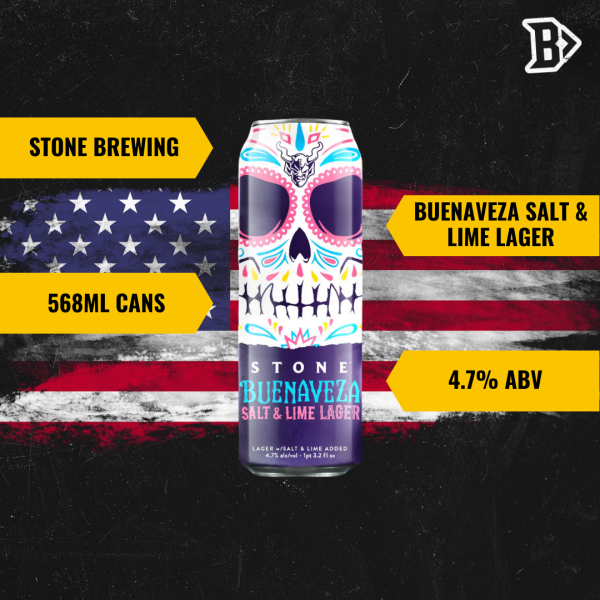 Stone Brewing American Buenaveza Salt & Lime Lager 568ml Cans - 4.70% ABV (12 Pack) Online now