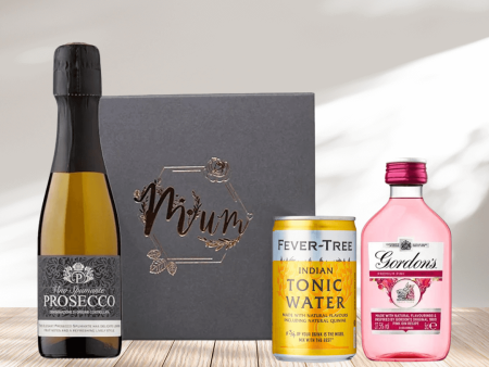 Prosecco & Gordon s Gin Gift Set in Engraved Rose Gold Box for Mum Hot on Sale