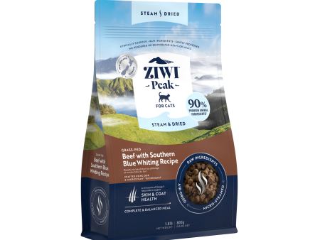 Ziwi Peak Steam & Dried Grass Fed Beef With Southern Blue Whiting Dry Cat Food Supply