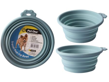 Pet One Silicone Travel Bowl Blue Stone Supply