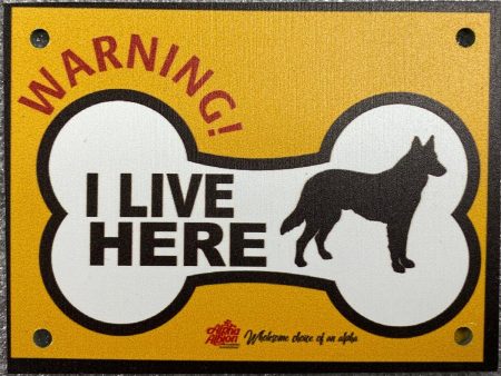 Caution  Warning Aluminium Composite Small Sign Board   General- I LIVE HERE  For Discount