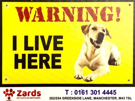 Caution  Warning COREX Sign Board   I LIVE HERE - LABRADOR RETRIEVER  For Discount