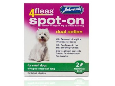 Johnson s 4fleas Spot-On for Small Dogs 4-10kg 2 Treatments Supply