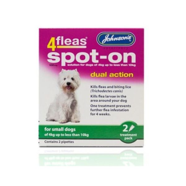 Johnson s 4fleas Spot-On for Small Dogs 4-10kg 2 Treatments Supply