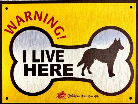 Caution  Warning Aluminium Composite Sign Board   I LIVE HERE  Online Hot Sale