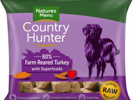 NATURES MENU COUNTRY HUNTER RAW NUGGETS  FARM REARED 80 20 TURKEY WITH SUPERFOODS FOR DOGS 1 KG on Sale