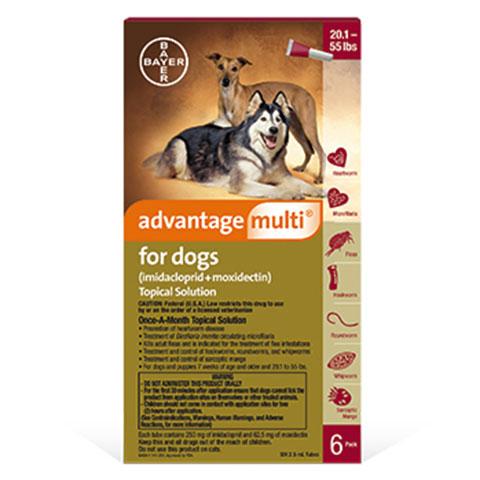 Advantage Multi Topical Solution for Dogs, 6 treatments Supply