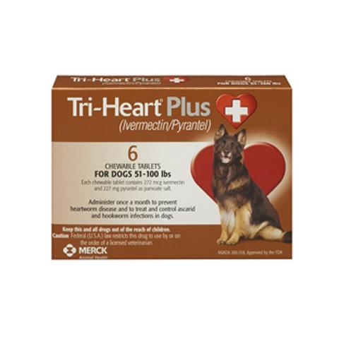 RX Tri-Heart Plus for Dogs 51-100 lbs, 6 Treatments Discount