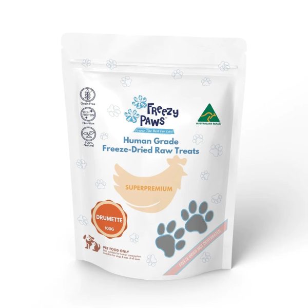 Freezy Paws Freeze Dried Human Grade Chicken Drumstick Dog and Cat Treats 100g Online now