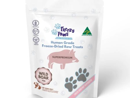 Freezy Paws Freeze Dried Human Grade Wild Boar Dog and Cat Treats 70g Online now