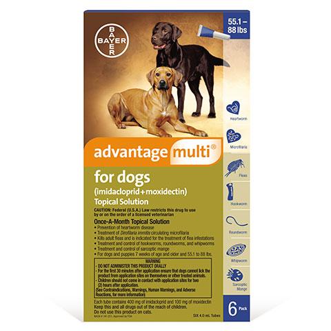 Advantage Multi Topical Solution for Dogs, 6 treatments Supply