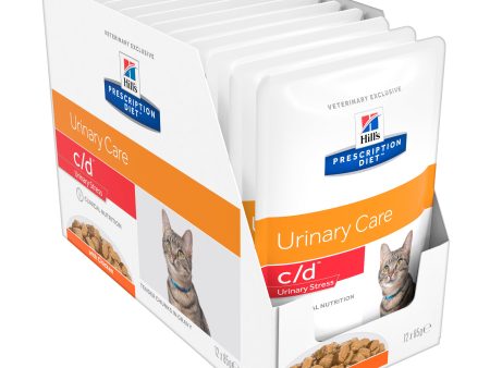 Hill s Prescription Diet c d Multicare Urinary Care Chicken Cat Food Pouches 85g x 12 on Sale