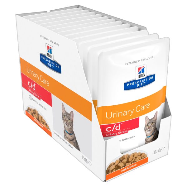 Hill s Prescription Diet c d Multicare Urinary Care Chicken Cat Food Pouches 85g x 12 on Sale