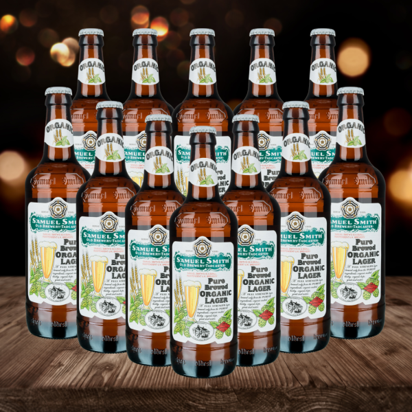 Sam Smiths British Pure Brewed Organic Lager 550ml Bottles - 5.00% ABV (12 Pack) on Sale