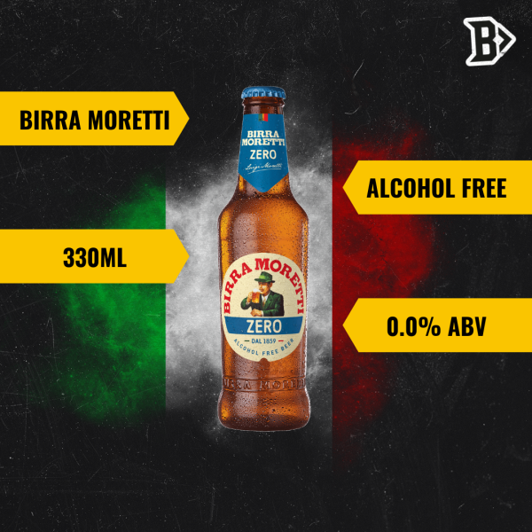 Birra Moretti Zero Alcohol Free Lager 330ml Bottles (12 Pack) - 0.0% ABV Online now