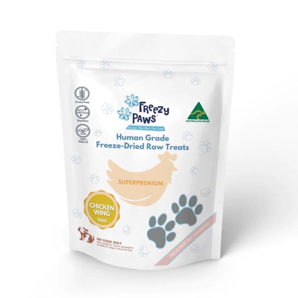 Freezy Paws Freeze Dried Human Grade Chicken Wing Dog and Cat Treats 100g Cheap