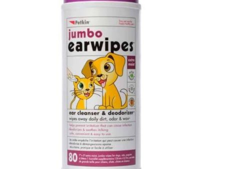 Petkin Jumbo Ear Wipes 80 Wipe Tub Discount