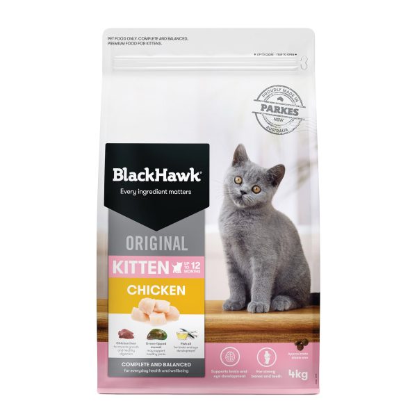 Black Hawk Original Kitten Chicken Dry Cat Food 4kg Fashion