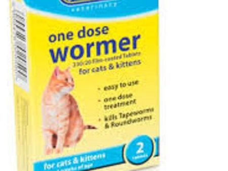 Johnson s One Dose Wormer for Cats and Kittens, 2-tablets Supply