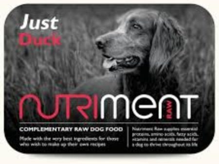 Nutriment Just Duck Raw Adult Dog Food 500gm Tray Supply