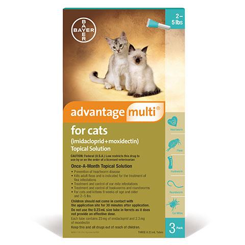 Advantage Multi Topical Solution for Cats, 2-5 lbs, 3 treatments Online